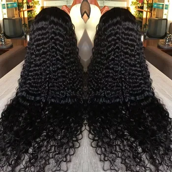 13x6 Glueless 250 Density Brazilian Deep Wave Curly HD Lace Frontal Human Hair Wig For Women Preplucked Best Hair Water Wig 1