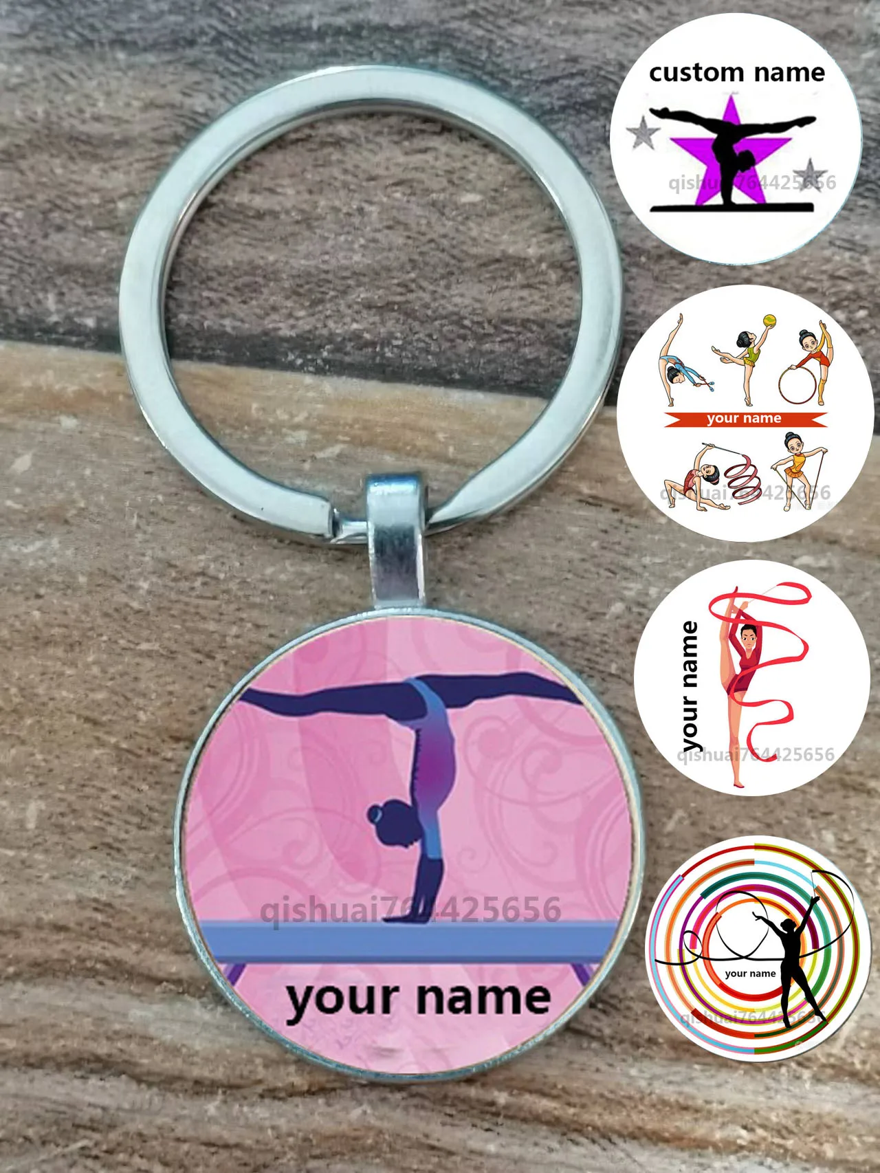 Diy Custom Name / Rhythmic Gymnastics Keychain / Gymnast Custom Name