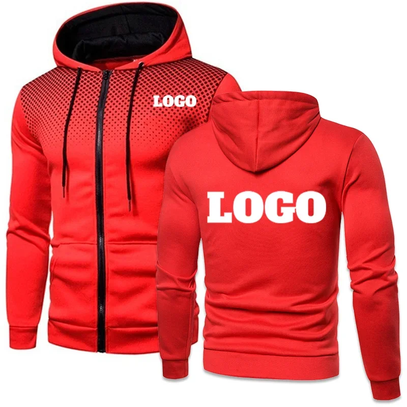 High quality Hoodies men's printed hooded sweatshirt casual autumn and winter men's clothing custom zippered hooded sweater