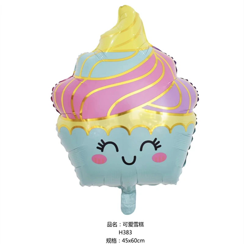 

New candy dessert series cake ice cream cane cartoon shape aluminum film balloon children's birthday party party decoration game