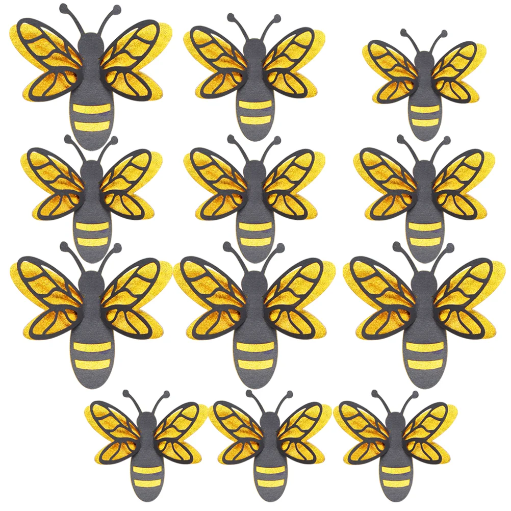 

12 pcs Decorative Bee Wall Stickers 3D Bee Wall Decals Kids Room Bee Wall Decoration Decals