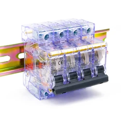 Transparent Miniature Circuit Breaker, 32A DIN Rail, Short Circuit & Overload Protection - 32A