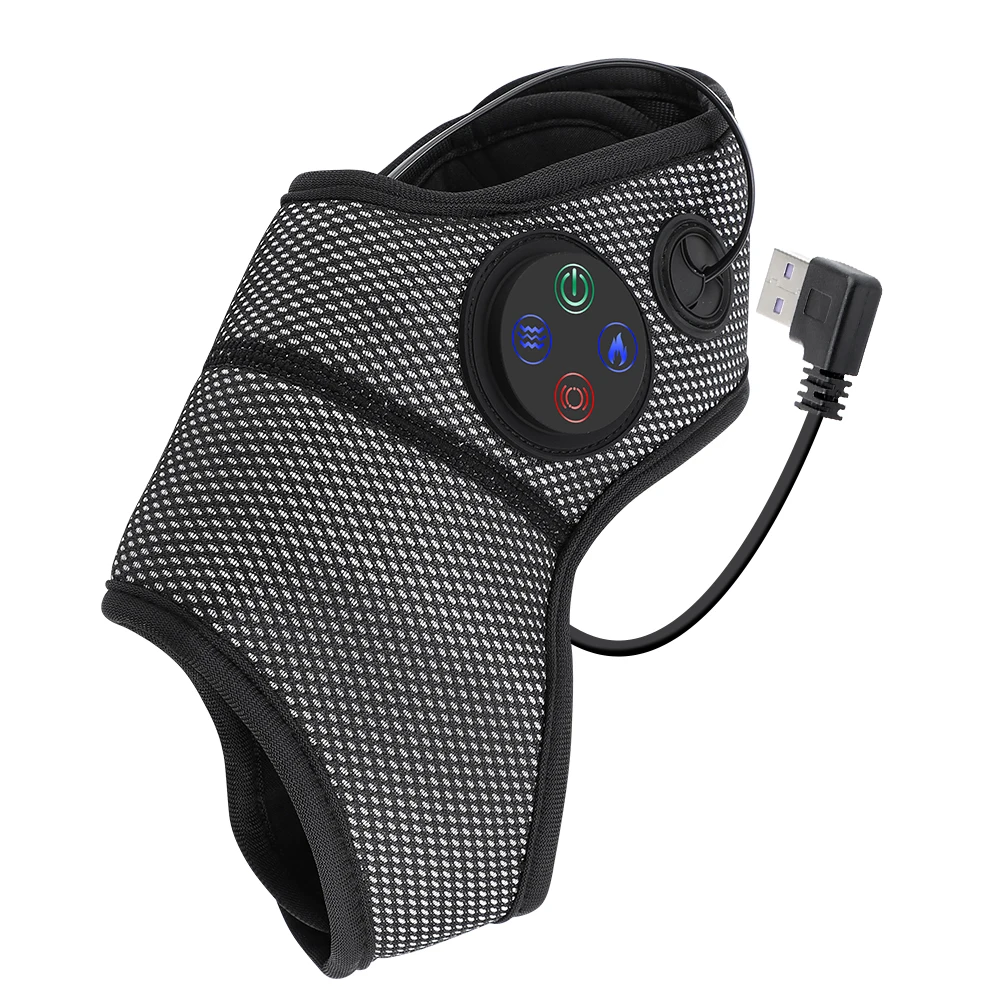 Electric Foot Ankle Massager Heating Foot Compress Vibration Relaxation Brace Belt Plantar Joint Sprain Ankle Support Massager