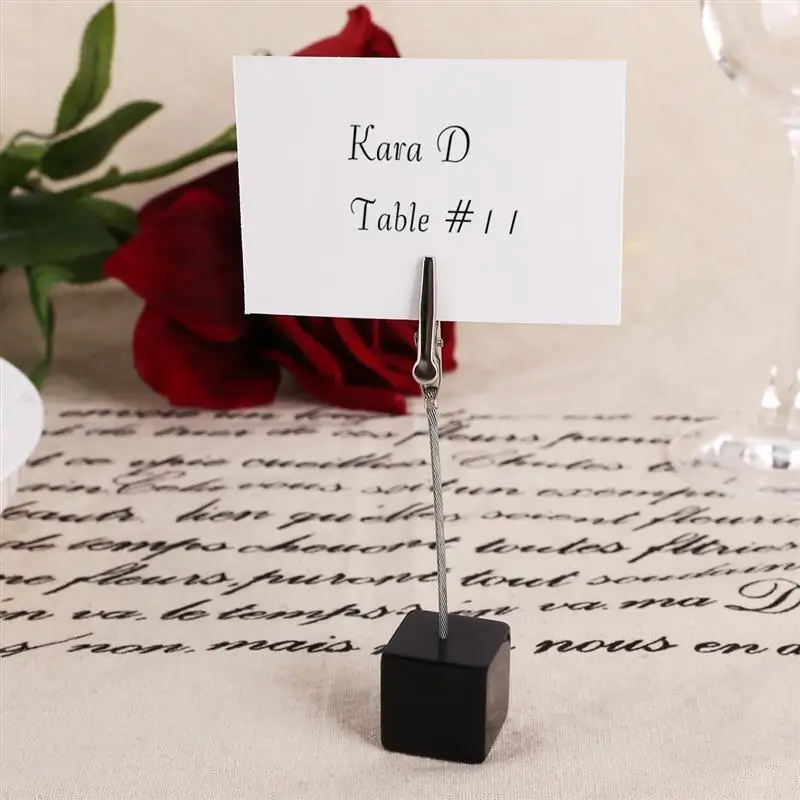 Photo Card Holder 10pcs Cube Base Memo Photo Holder Paper Photo Memo Clip