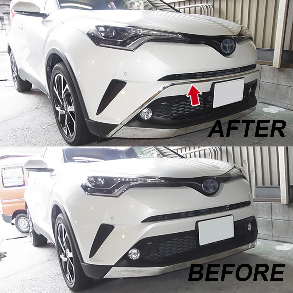 5pcs SUS304 Stainless Steel Front Plate Garnish Modling Trim Upper For Toyota CHR C-HR
