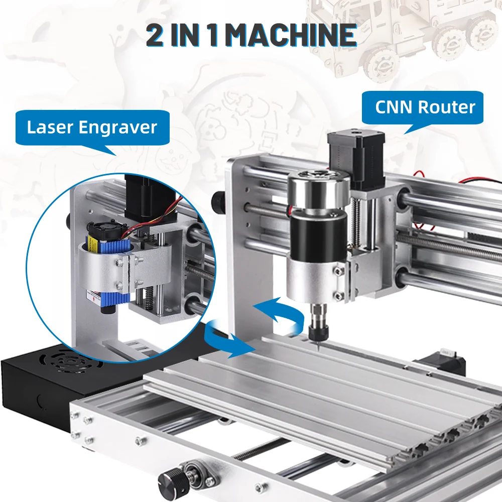 CNC 3018 Pro Max Metal Aluminum Engraving Machine With 500w Spindle GRBL Control 20w Laser Engraver Wood Router For Cut MDF