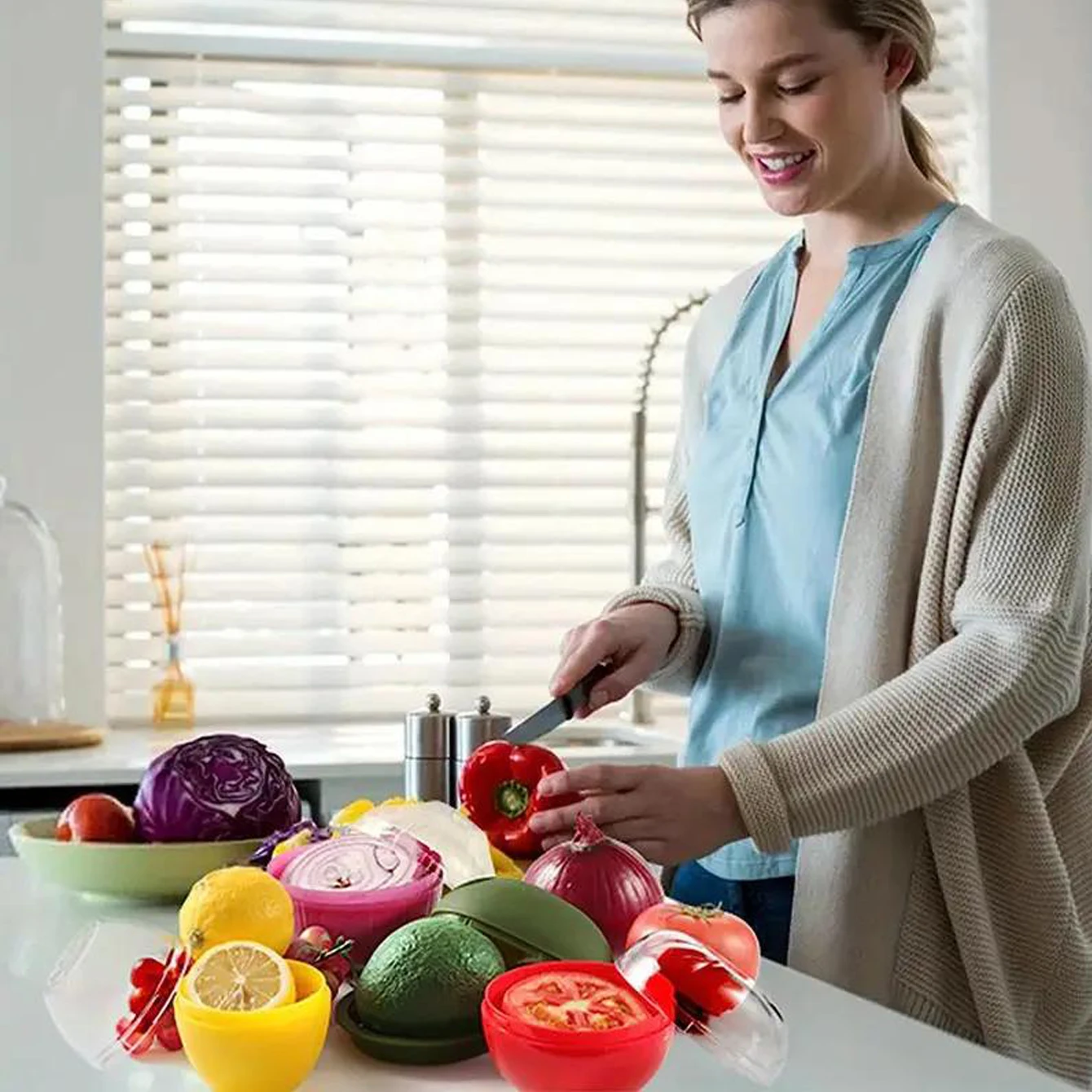 1 set Plastic Vegetable Storage Box Lemon Onion Tomato Green Pepper and Garlic storage Container Fruit Fresh-Keeping Reusable