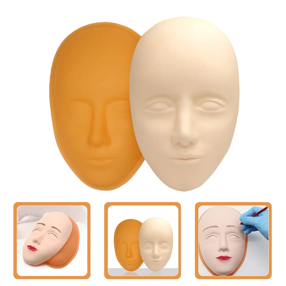 

Practice Skin Face Head Mannequin Board Eyes Silicone Training Fake 3D 5D Lash Eyeline Microblading Makeup Lips Facial Model
