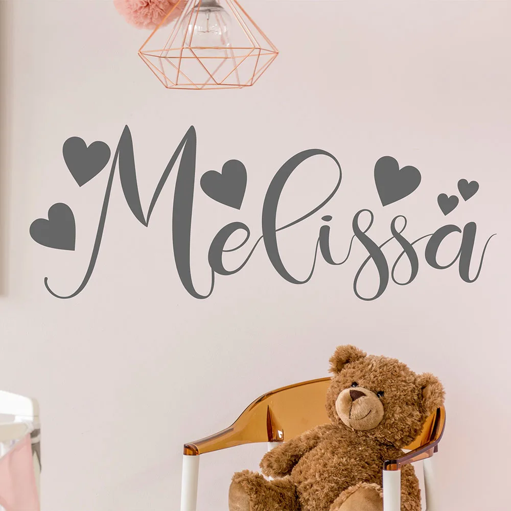 DECALYANG-calcomanía personalizada con amor para bebé, pegatina de pared de  vinilo con nombre, estilo de caligrafía, regalo para niña, decoración dulce  de guardería, DZ-6 - AliExpress, image size:1000x1000