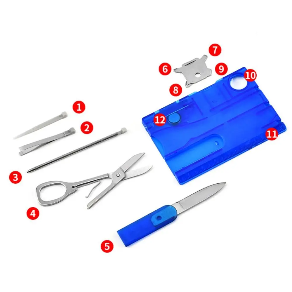 Ultradünnes Outdoor-Multitool, 12-in-1-Taschen-EDC-Gadget für den Außenbereich, langlebig, multifunktionale Werkzeugkarte – Detail 8