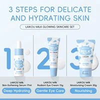 Deep Hydration Milk Skincare Set Softening Serum Gentle Eye Cream Radiant Moisturizing Glowing Trio 6
