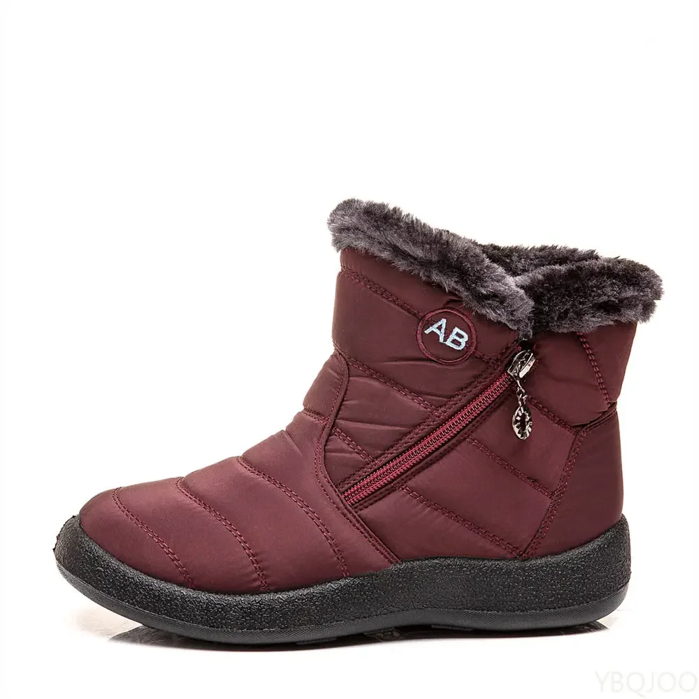 Women Snow Boots Women Boots Fashion Waterproof Snow Boots For Winter Shoes Women Casual Lightweight Ankle Botas Mujer Warm Winter Black