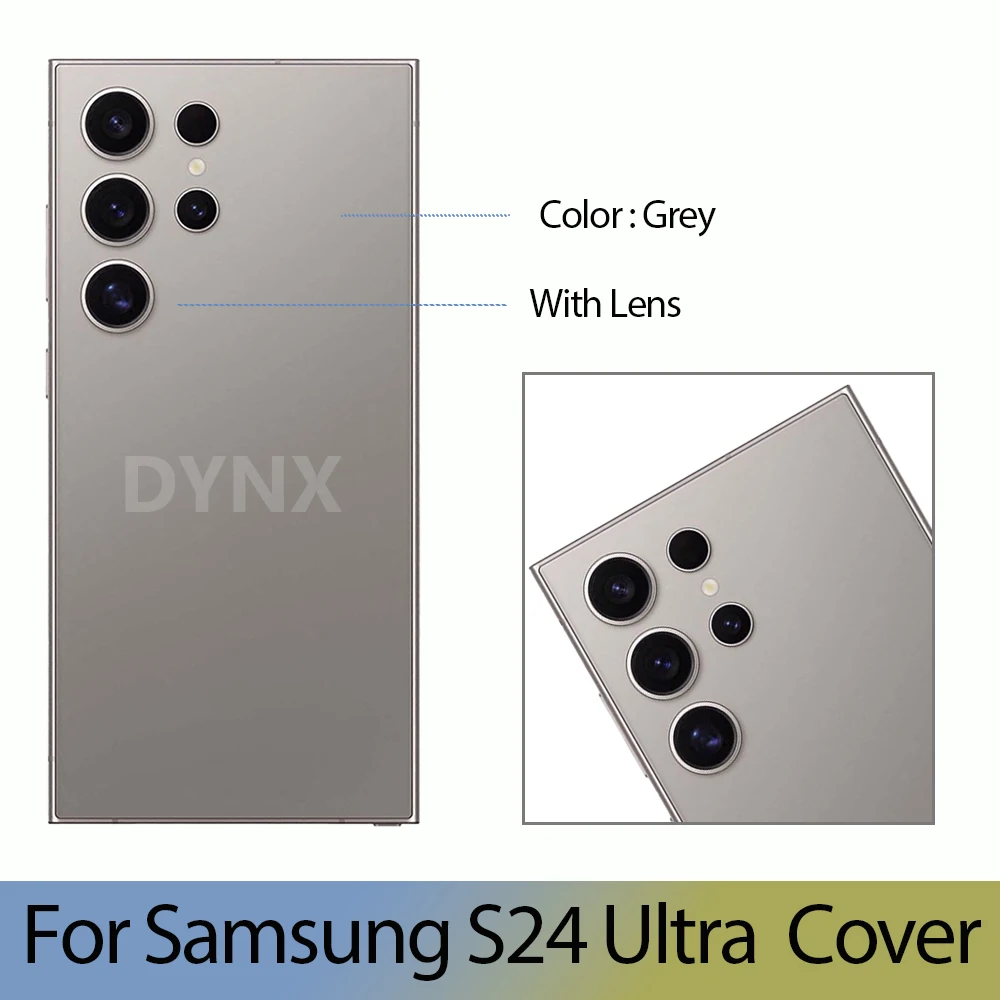삼성 갤럭시 S24 울트라 S928B S928U용 새 제품, 배터리 커버 후면 유리 패널 후면 도어 카메라 하우징 및 렌즈 교체
