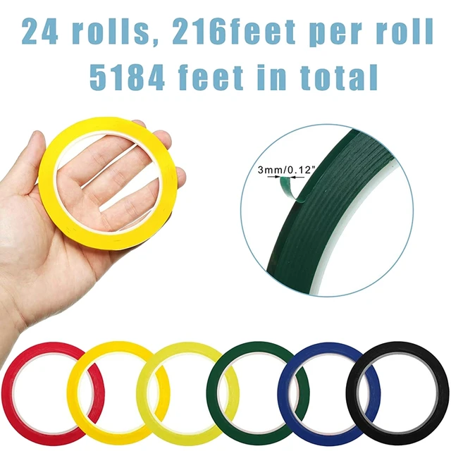 24 Rolls Whiteboard Thin Tape 216 Feet Per Roll 1/8 Inch Art Graphic Chart  Grid Electrical Tape Dry Erase Tape, 6 Colors - AliExpress