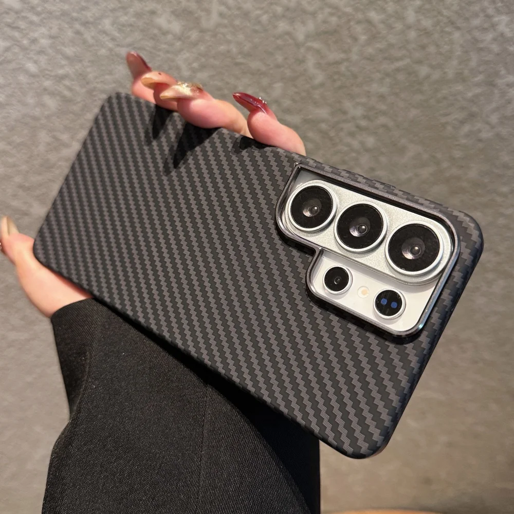 Premium Kevlar Carbon Fiber Magnetic Case for Wireless Charging - Durable Hard PC Cover