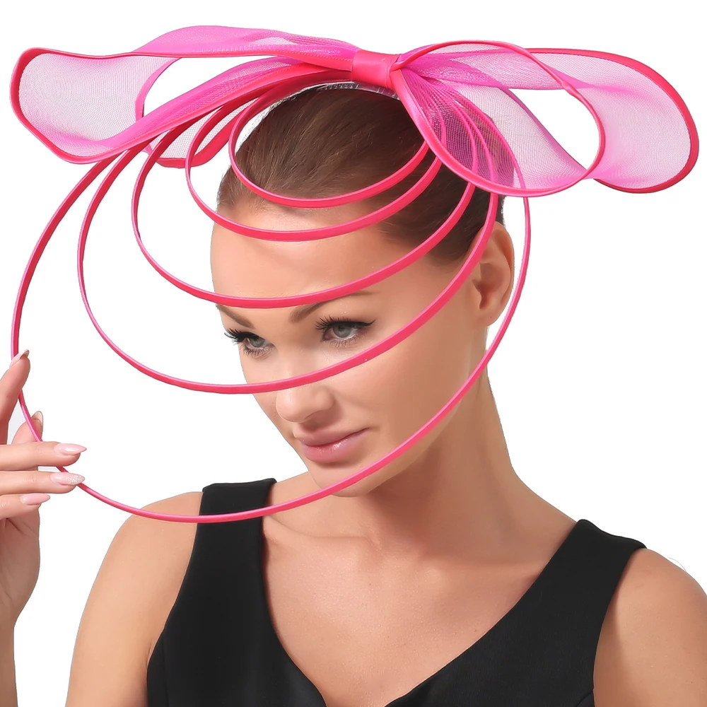 Big Fascinators Hat For Women Weddings Amazing Headwear With Bow For Party Kenducky Royal Asscot Pillbox Cap Hair Clip Bride