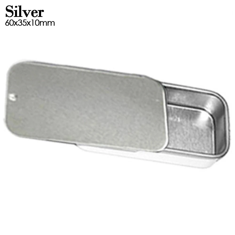 thumbnail image 1 of 1 caja de hojalata vacía rectangular de metal, minicaja de hojalata para caramelos, pastillas, tarros con bisagras, pequeños organizadores, caja de almacenamiento, 1 of 5