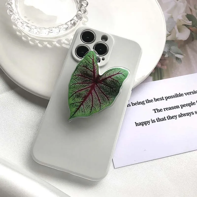 adjustable phone stand Socket Folding Grip Tok Pretty Leaf Acrylic Phone Holder For iPhone13 Universal Phone Bracket mobile holder for hand