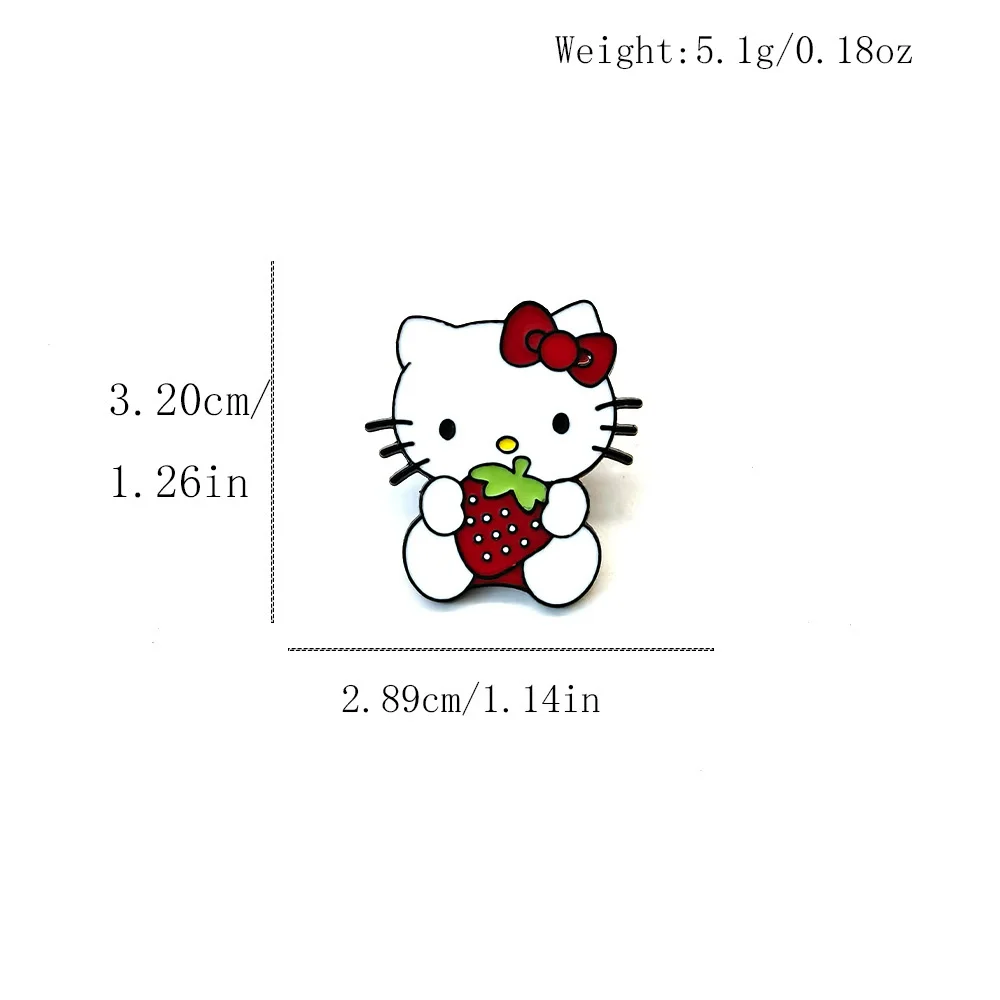 Sanrio Hello Kitty Spille smaltate Spille simpatico gatto per le donne Spille da bavero Distintivo sullo zaino Accessori per costumi Regalo di gioielli di moda