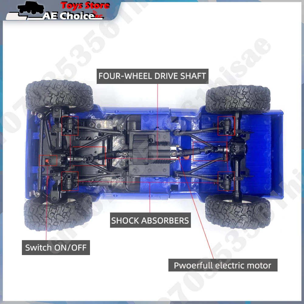 WPL C24 풀 스케일 RC 자동차 2.4G 4WD 락 크롤러 전기 버기 등산 트럭 LED 라이트 온로드 1/16 어린이 선물 완구