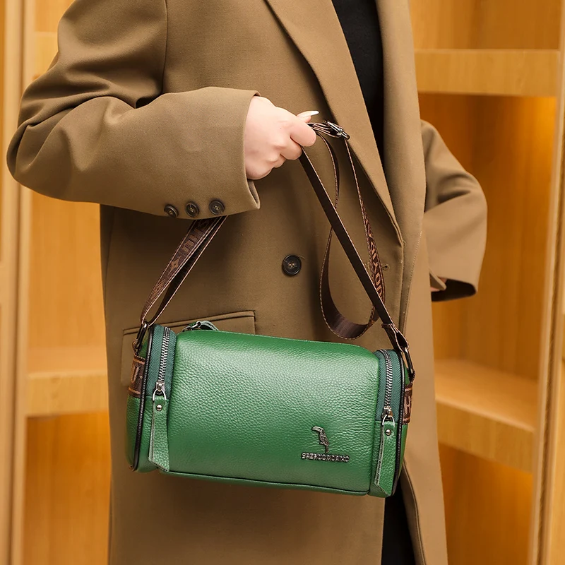 Luxury Design Classic Cowhide Women's Shoulder Bag British Style Leather Pillow Bag Casual Street Ladies Crossbody Bag