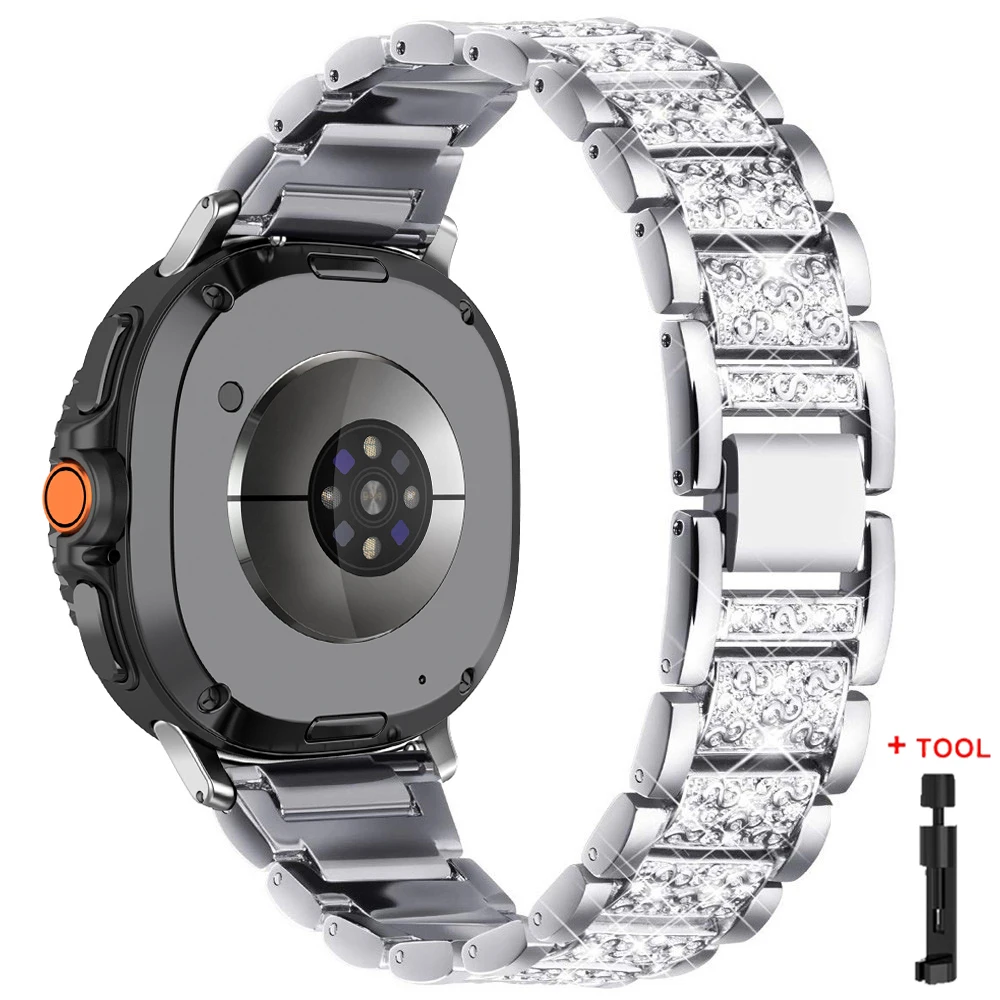 Luxury Diamond Metal Bracelet for Women - Elegant Replacement Strap for Smart Watches