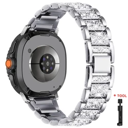 Luxury Diamond Metal Bracelet for Women - Elegant Replacement Strap for Smart Watches (SILVER)