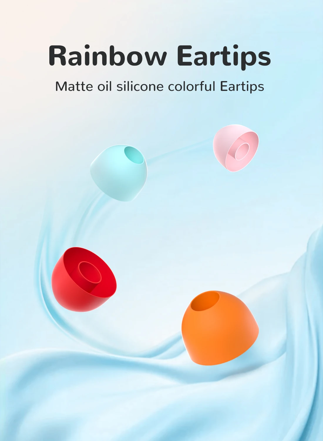 KBEAR Rainbow Matte Oil Silikon Bunte Ohrstöpsel 4 Paar (8 Stück) Geräuschisolierende, bequeme In-Ear-Monitor-HIFI-Ohrhörer-Spitzen – Detail 1