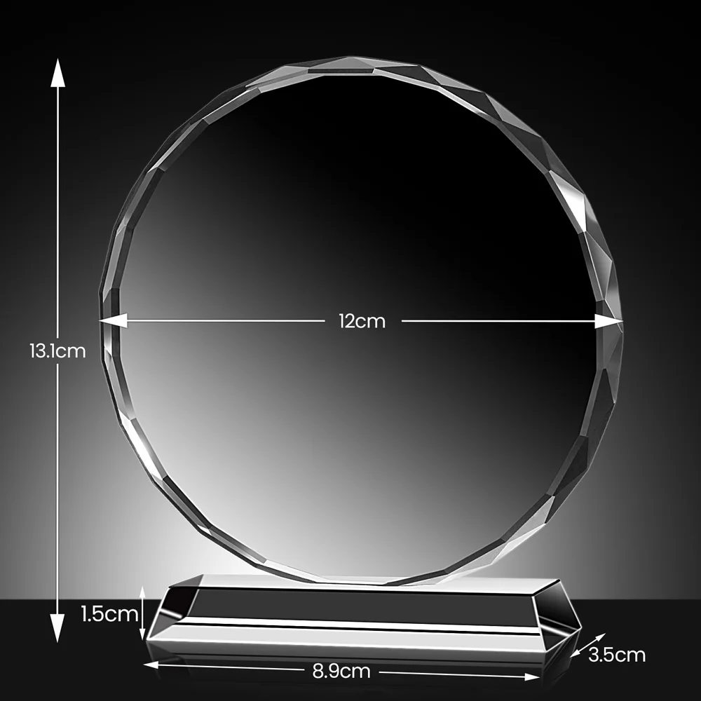 Round Shape Crystal Glass Photo Frame Personalized Figurines Crystal Birthday Friends Gifts Home Decor