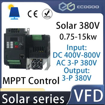 380V อินเวอร์เตอร์พลังงานแสงอาทิตย์ VFD สําหรับมอเตอร์ควบคุมความเร็ว 0.75/1.5/2.2/4/5.5/7.5/11/15KW 380V ความถี่ตัวแปร Converter 1