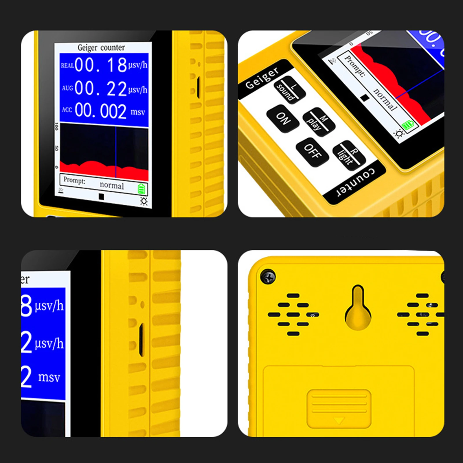 BR-9C 2-in-1 Handheld Digital Display Electromagnetic Radiation Nuclear Detector Full-functional Type Tester EMF Geiger Counter 6