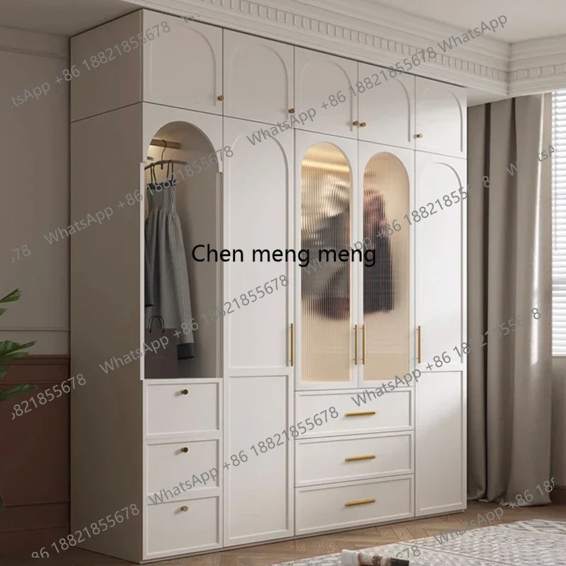 M138 화이트 프렌치-워드로브 원목 옷장 모던 럭셔리 수납장 가정용 가구 침실 옷 보관함