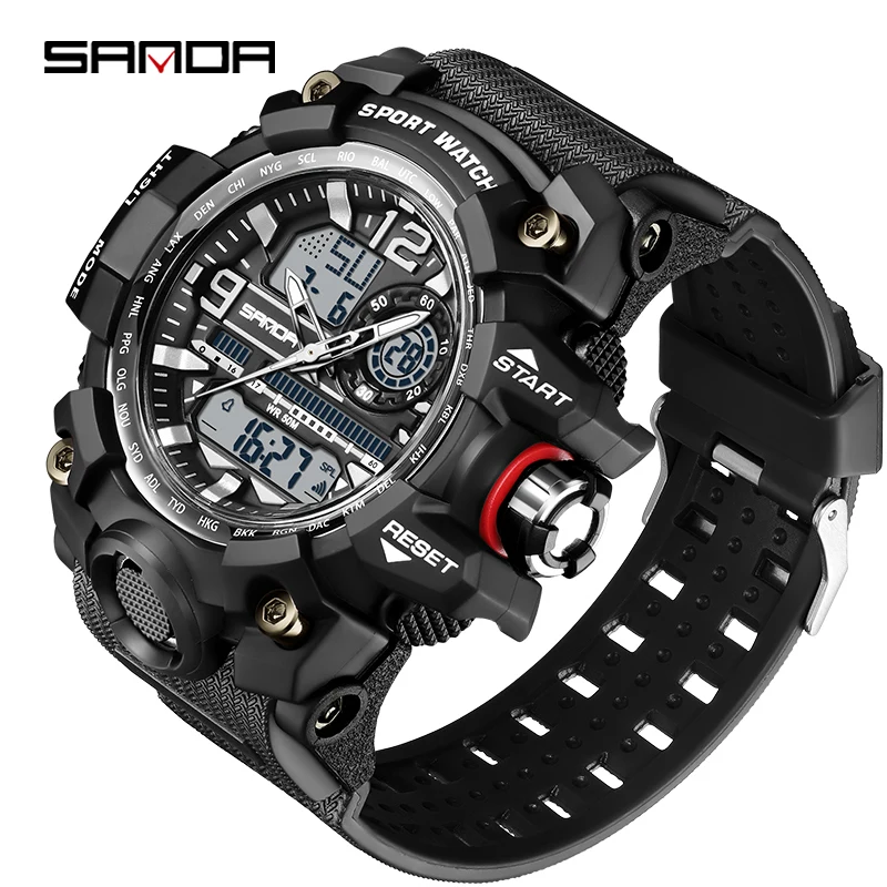 SANDA Brand G- Style Military Watch Men Digital Shock Sports Watches For Man Waterproof Electronic Wristwatch Mens 2022 Relogios 