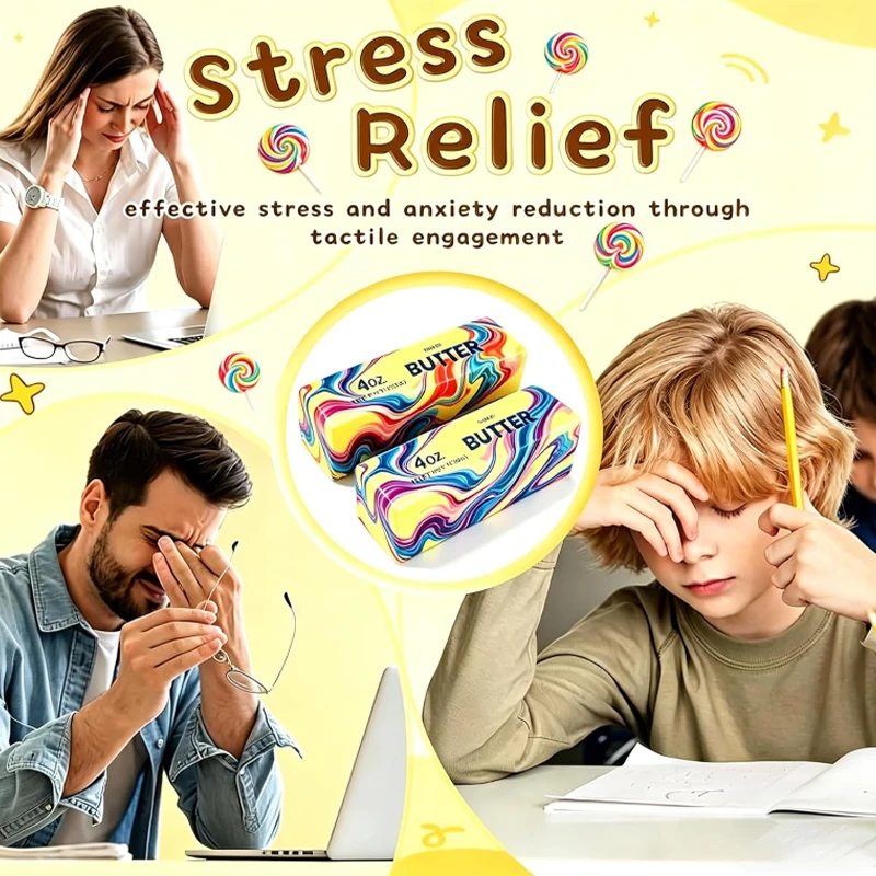 Gradient Color Butter Bar Squishies - Slow Rebound Stress Relief Fidget Toy