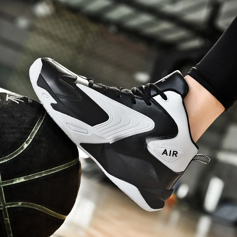 

Мужские кроссовки для пар, Баскетбольная обувь на воздушной подушке, женская кожаная спортивная обувь, мужские кроссовки, водонепроницаемые ботинки с высоким берцем, 36-48, 2022