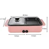 1200W Electric Hot Pot Cooker BBQ Grill 2 IN 1 Multifunctional Electric BBQ Grill Non Stick Plate Pan Electric Pressure Cooker 6