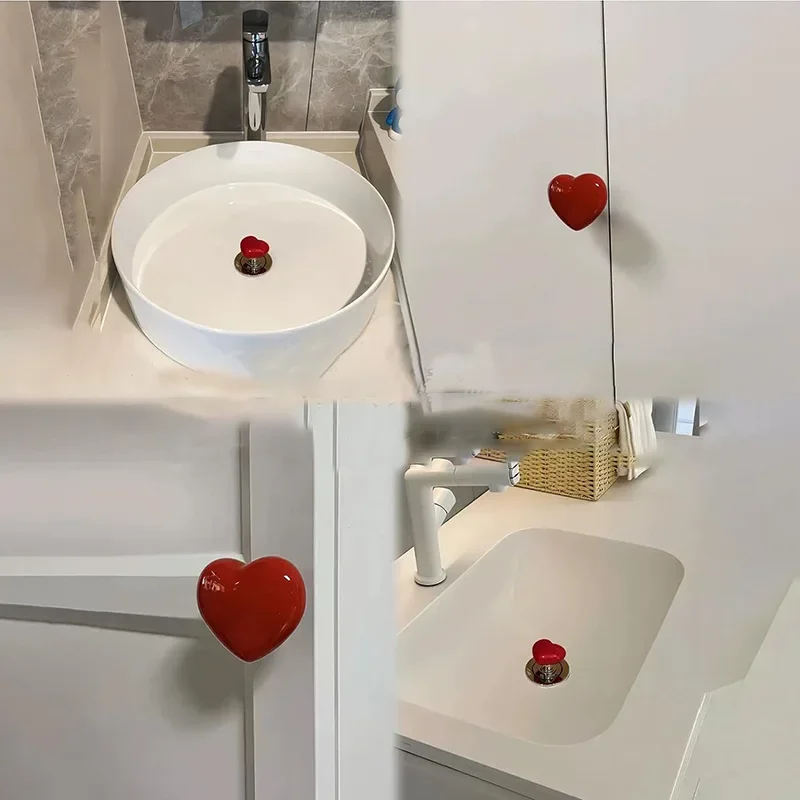 Handle Toilet Press Button Heart Shaped Press Tank Push Switch Toilet Bathing Room Decor Water Flush Button Home Tools