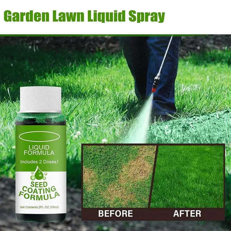 

59ml Green Grass Lawn Spray Household Hippie Green Grass Seed Liquid Spray Garden Seeding Lawn Greening Spray Repair