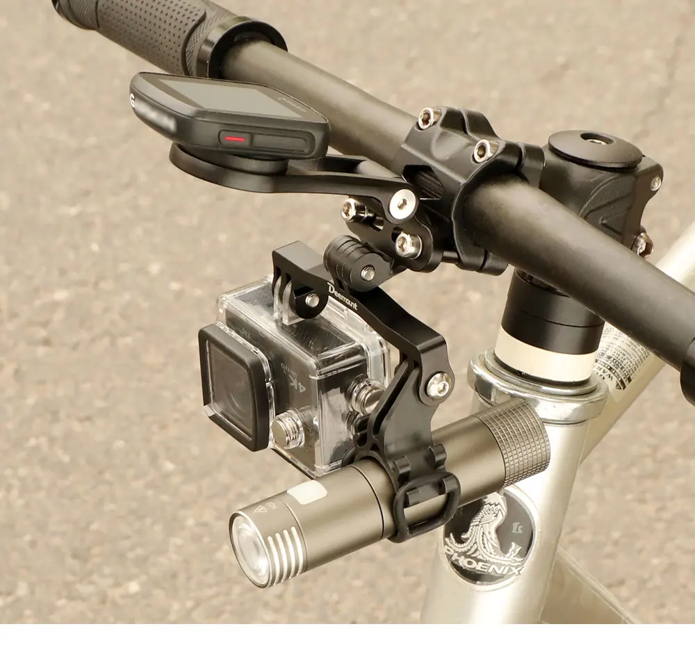 Deemount Fahrrad-Vorbau-Computerhalterung für Garmin/Bryton/CATEYE MTB Fahrrad-Scheinwerfer-Taschenlampe aus Aluminium. Halterung passend für Magicshine IGPS – Detail 18