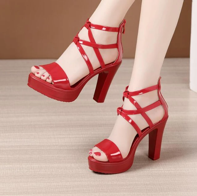 Black/Red/White Platform High Heels Women Pumps Bowknot Buckle High Heels  Female Wedges Plus Size Wedding Party Shoes - AliExpress