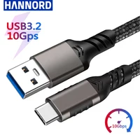 Hannord USB3.2 10 Гбит/с Кабель USB A — Type-C 3.2 Передача данных USB C SSD Кабель для жесткого диска 3A 60 Вт Кабель для быстрой зарядки 3.0