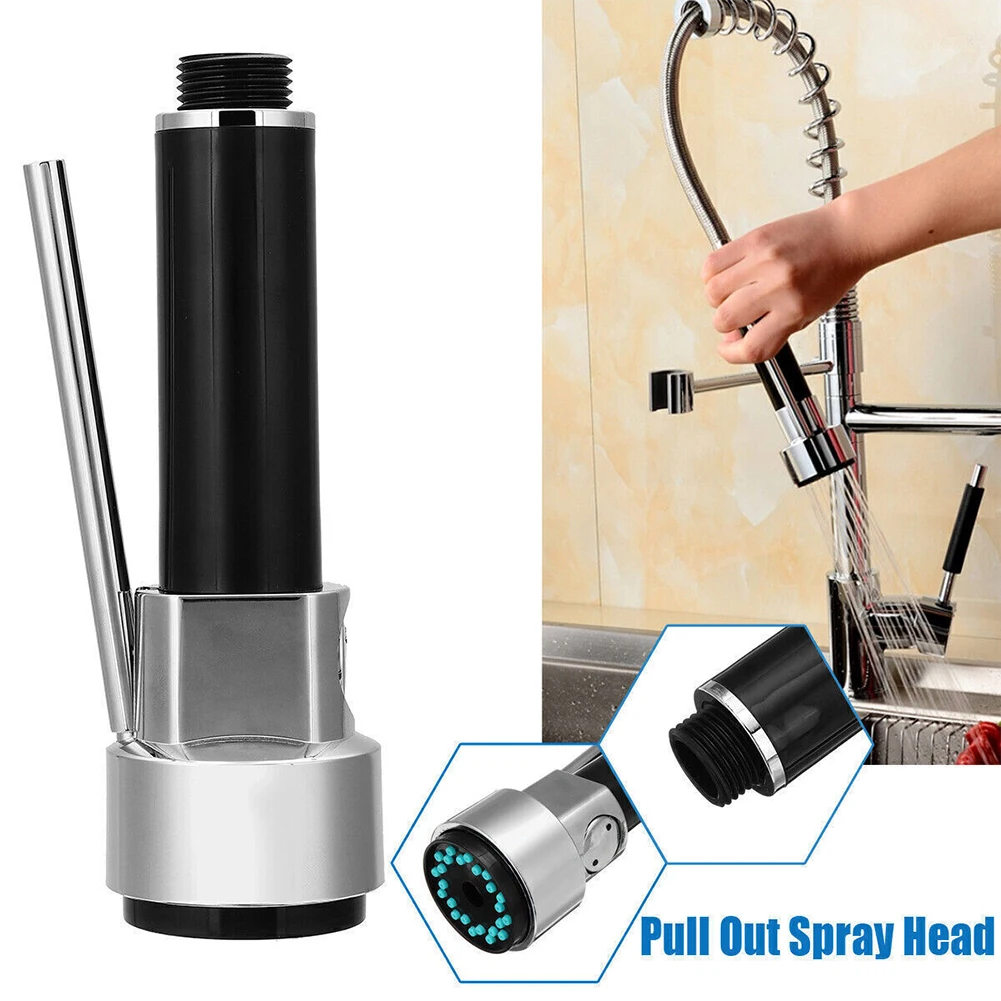 

Matte Black Pull Out Kitchen Faucet Spray Head Handheld ABS Water Saving Kitchen Spout Head Head High Pressure Sprayer Nozzle