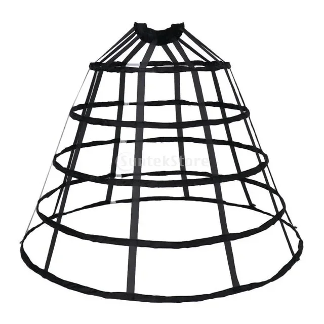 Women Gothic Lolita Birdcage3/4/ 5 Hoop Petticoat Underskirt Medieval Victorian Circle Fishbone Crinoline Pannier petticoat skirt petticoat underskirt wedding underskirt lolita petticoat flower girl underskirt wedding petticoat vintage underskirt