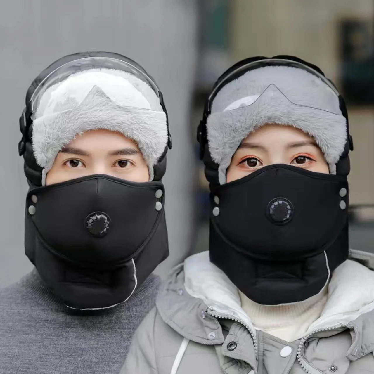 Winter Warme Kopf Abdeckung Winddicht Verdickt Ohr Schutz Hals Abdeckung Brille Hut Unisex Thermische Outdoor Motorrad Mit Kapuze Hut – Detail 8