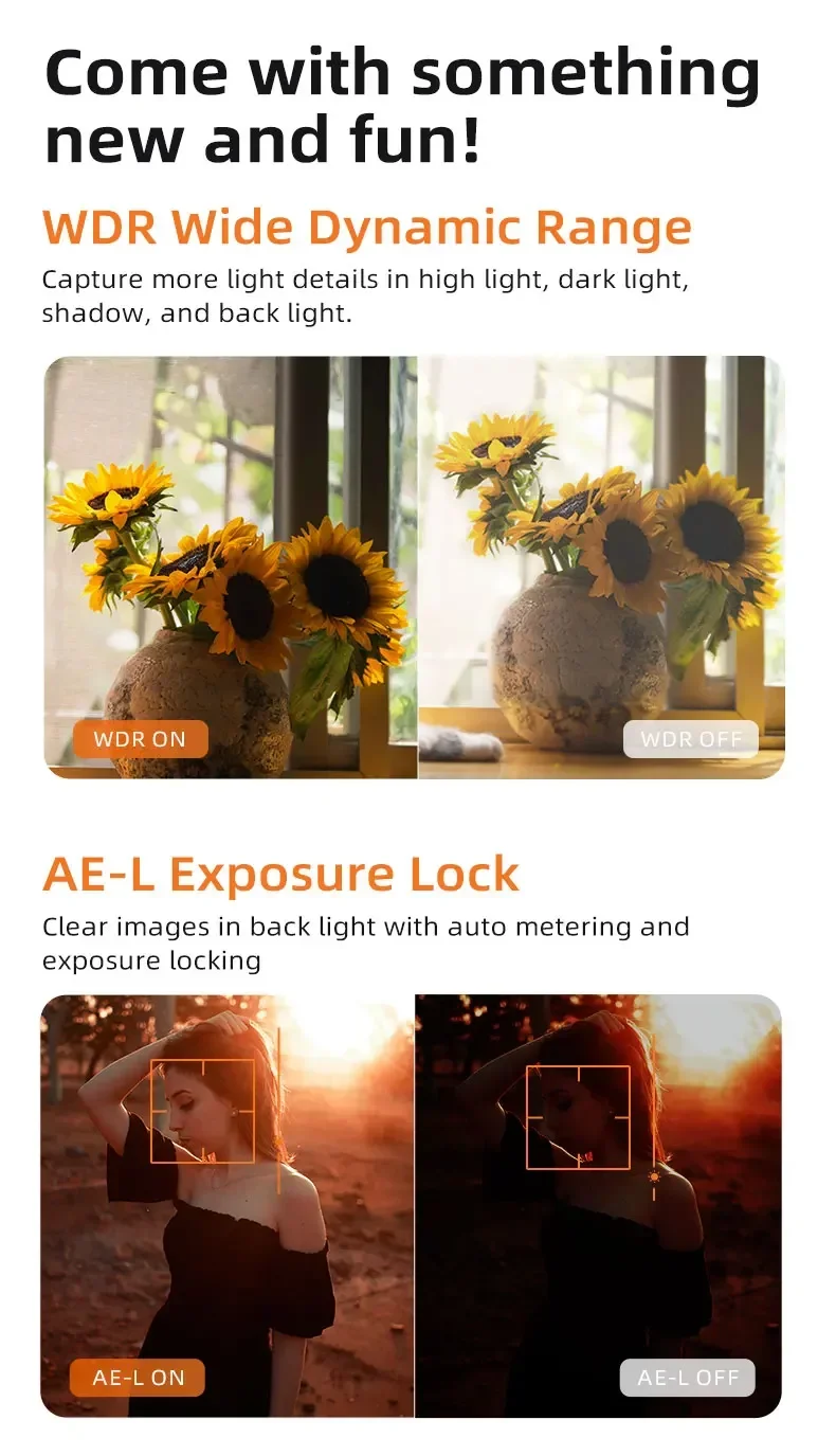 Vlog Action Camera M5 180° Rotation Lens 3.5"Screen Face Tracking IR Night Vison