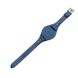 Elegant 18mm Leather Watch Strap with Pin Buckle - Women's Bracelet Watch Accessory - 18mm (Dark blue - S)