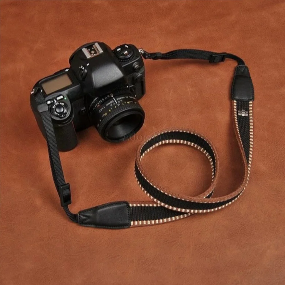 조절 가능한 카메라 넥 스트랩 빈티지 스타일 숄더 벨트 DSLR/미러리스 카메라와 호환되는 범용 카메라 넥 스트랩
