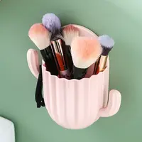 Plastic Wall Self-adhesive Cactus Storage Rack Bathroom Storage Holder Kitchen Bathroom Toothbrush Storage Wall Mount Holder 2