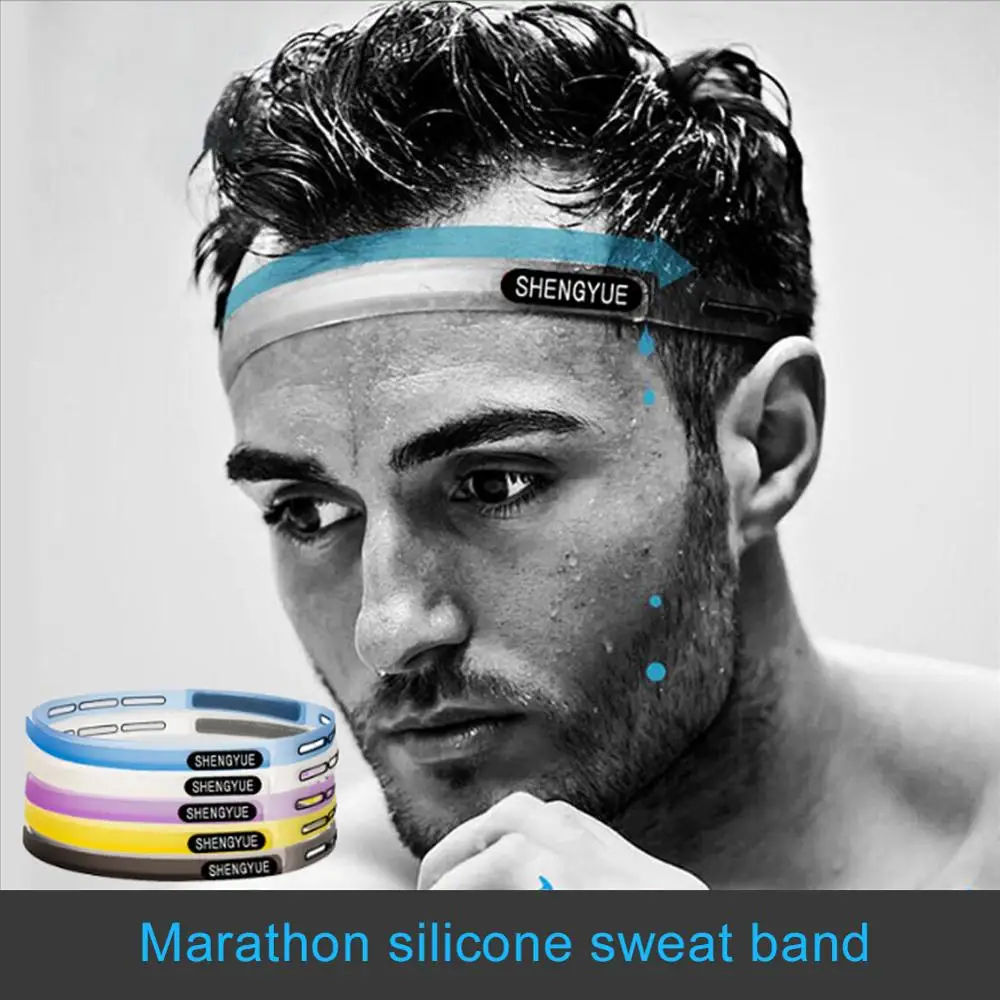 Ailicone Guiding Aweat Head Band Sweatband Elastic Headbands Outdoor Sports Headwear Sweatband Belt Silicone Guiding Sweat Head