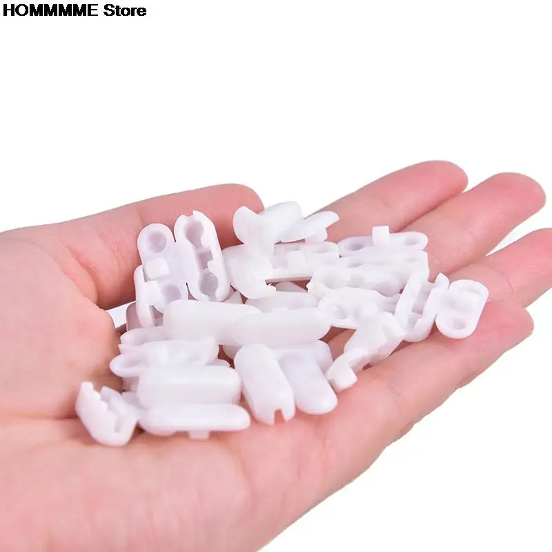 20pcs Roller Blinds Pull Cord Connector Curtain Chain Connector For Vertical Blinds Joiners Spare Tool Replacement Plastic White curtain accessories